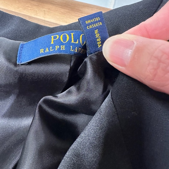 Gorgeous POLO Ralph Lauren Tuxedo-Inspired Wool Blend Satin-Trimmed Jumpsuit - Picture 6 of 7